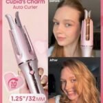 HAIR Cupid's Charm One-Touch Instant Curler,Pink Automatic Curling Iron 25mm