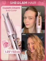 HAIR Cupid's Charm One-Touch Instant Curler,Pink Automatic Curling Iron 25mm