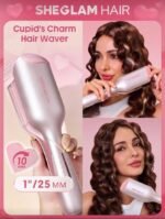 HAIR Cupid's Charm Beach Waver,Pink Ionic Hair Curler Curling Iron-25mm